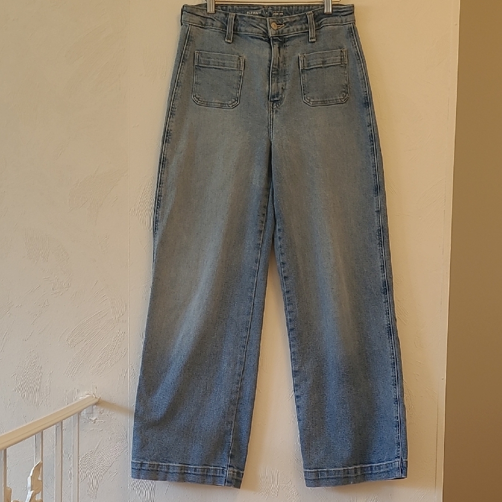 Old Navy Medium Blue Wide Leg Jeans - Picture 4 of 12